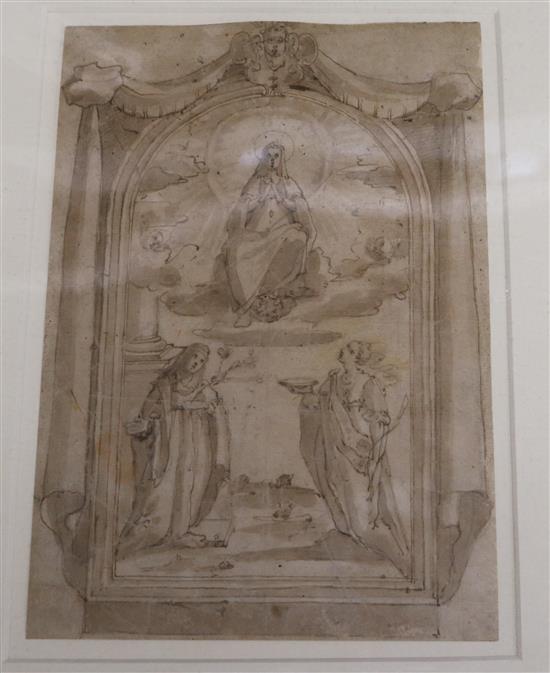 Sienese School Old Master The Virgin in Glory 8.5 x 5.75in., unframed